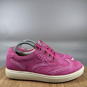 ECCO Shoes Womens EU 35 US 5 Hybrid Golf Sneakers Wingtip‎ Pink Leather
